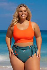 طقم تانكيني بخصر مرتفع بطبعات الأزهار