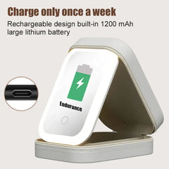 صندوق تخزين المكياج بمرآة LED