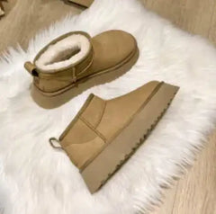 أحذية الكاحل ذات النعل السميك الأنيقة للشتاء