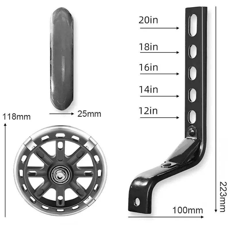 Bike Training Wheels Mute Flash Wheels