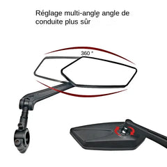 Wide-Range Bicycle Rear View Mirror