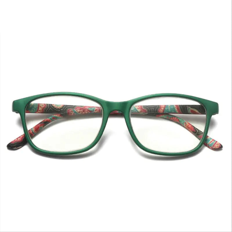 Fashion Women Reading Glasses Flower Print Resin Read Eyeglasses Magnifying Presbyopic Eyewear +1.0~+4.0