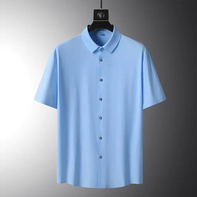 Solid Color Short Sleeved Shirt Loose