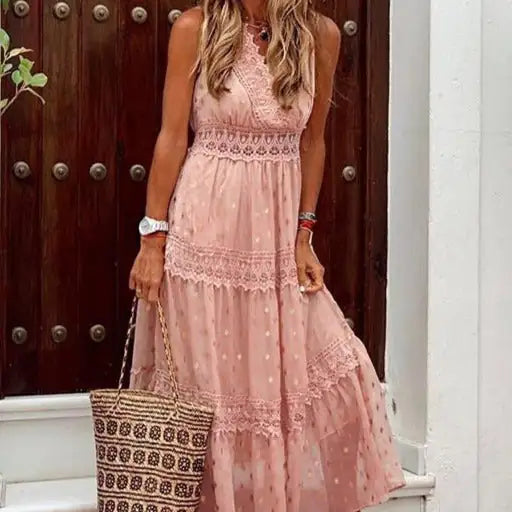 فستان شيفون منقط