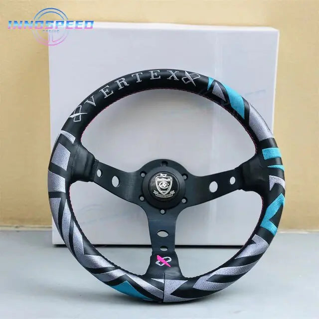 عجلة قيادة رياضية معدلة من الجلد من Universal Racing مقاس 13 بوصة من Vertex