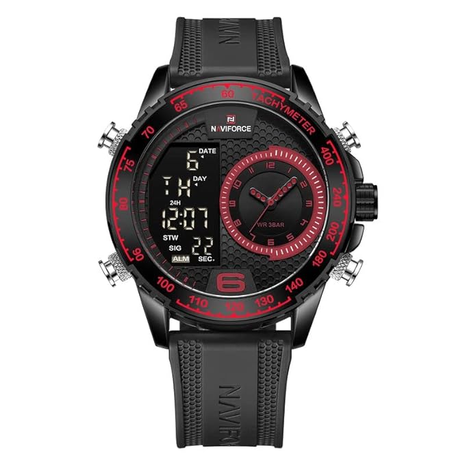 ساعة NAVIFORCE 9199 للرجال ذات شاشة رقمية مزدوجة