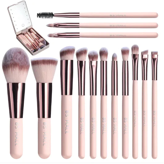 Rechargeable Makeup Brushes with Luminous Mirror