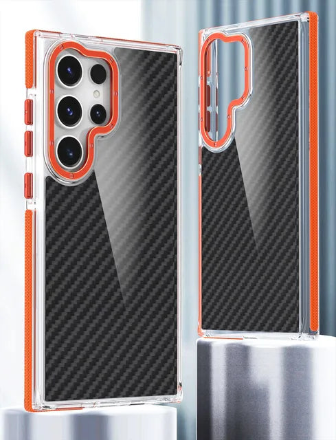 Hybrid Bumper Armor Carbon Fiber Shock Absorber Cover For Samsung Galaxy