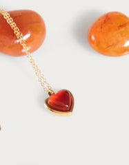 Carnelian Stone Heart Necklace