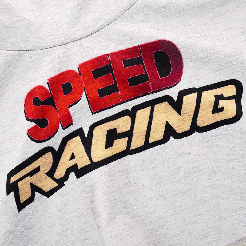 بلوزة قصيرة محبوكة بياقة مدورة من Speed ​​Racing