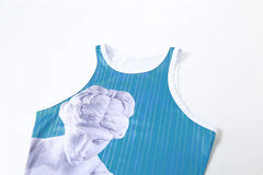 فستان قصير مطبوع بدون أكمام من Sitting Pretty