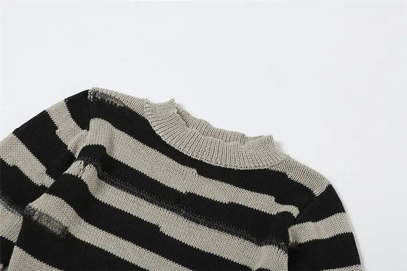 Cutout Striped Sweater Mini Dress