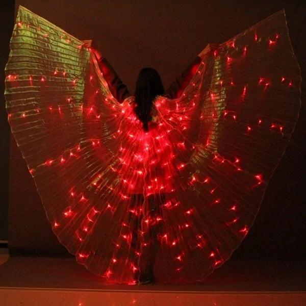 أجنحة الفراشات الملونة LED للأطفال مع عصا تلسكوبية