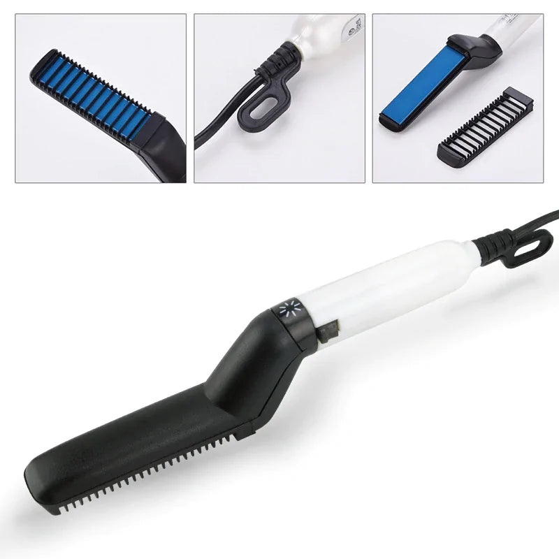 Multifunctional Hair Comb Beard Brush Straightener