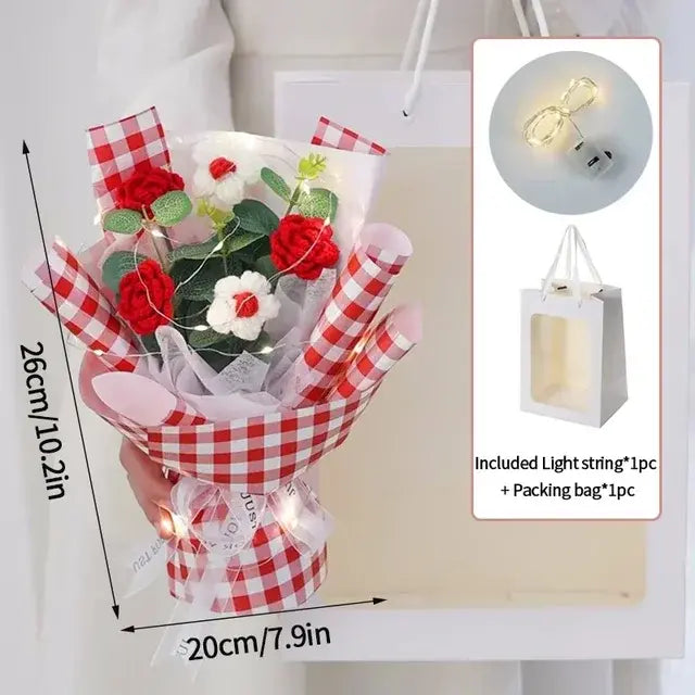 باقة زهور كروشيه ملونة