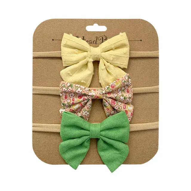 3 قطع/مجموعة من عصابات الرأس المصنوعة من القطن والنايلون