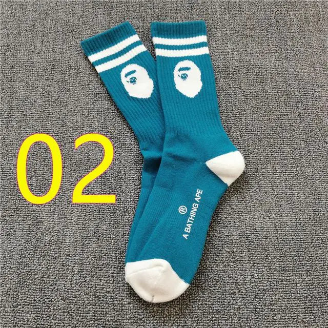 Embroidered Mid Tube Skate Socks