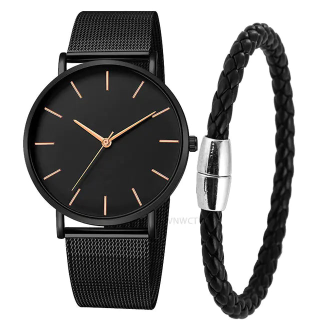 Ultra-Thin Magnetic Mesh Sport Watch