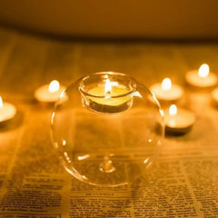 حامل شموع زجاجي شفاف