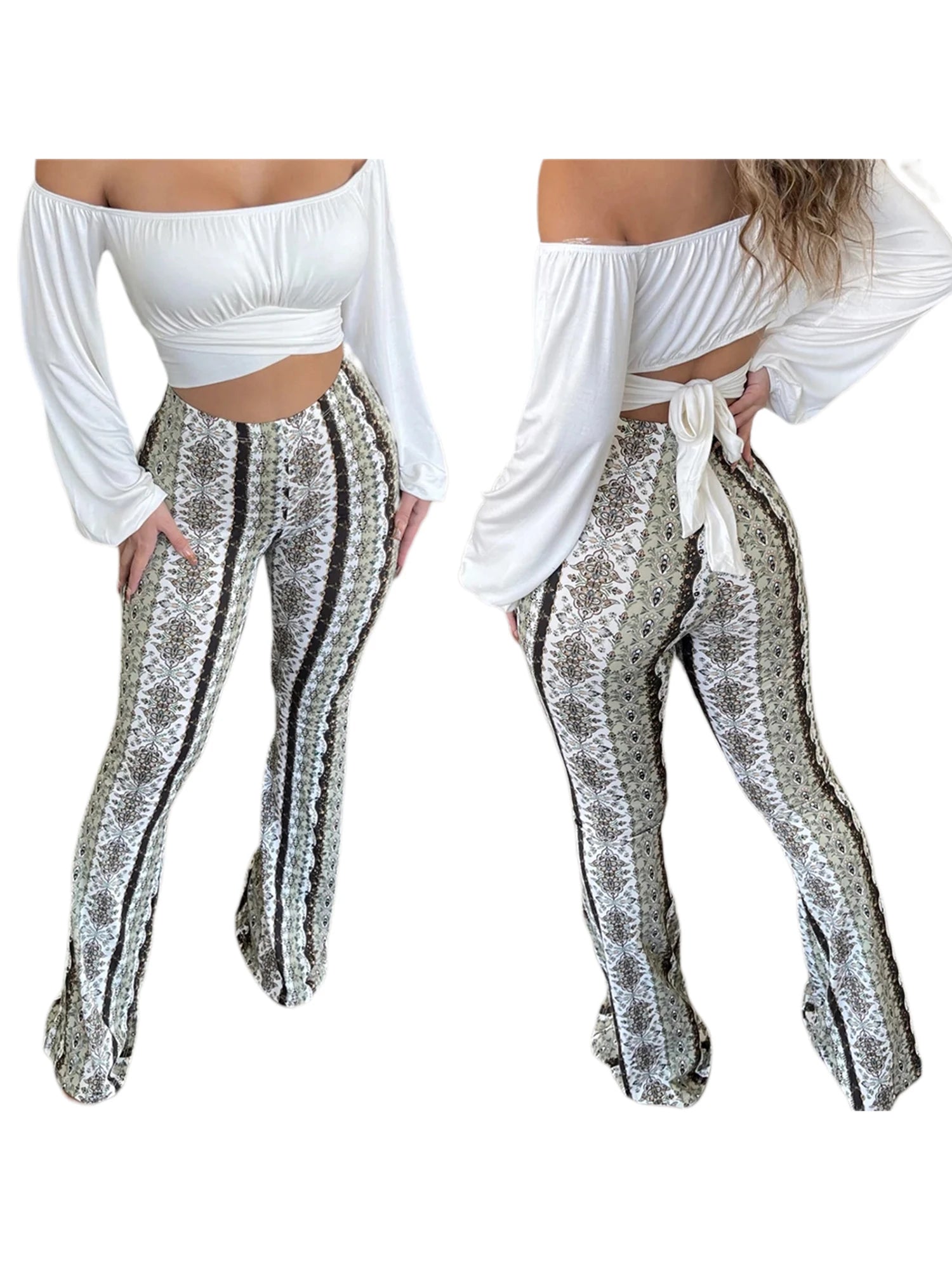 سراويل Frauen Boho المضيئة العرقية القبلية