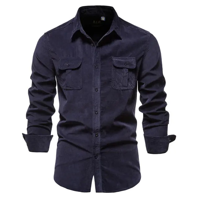 Men's Business Casual Corduroy Shirt