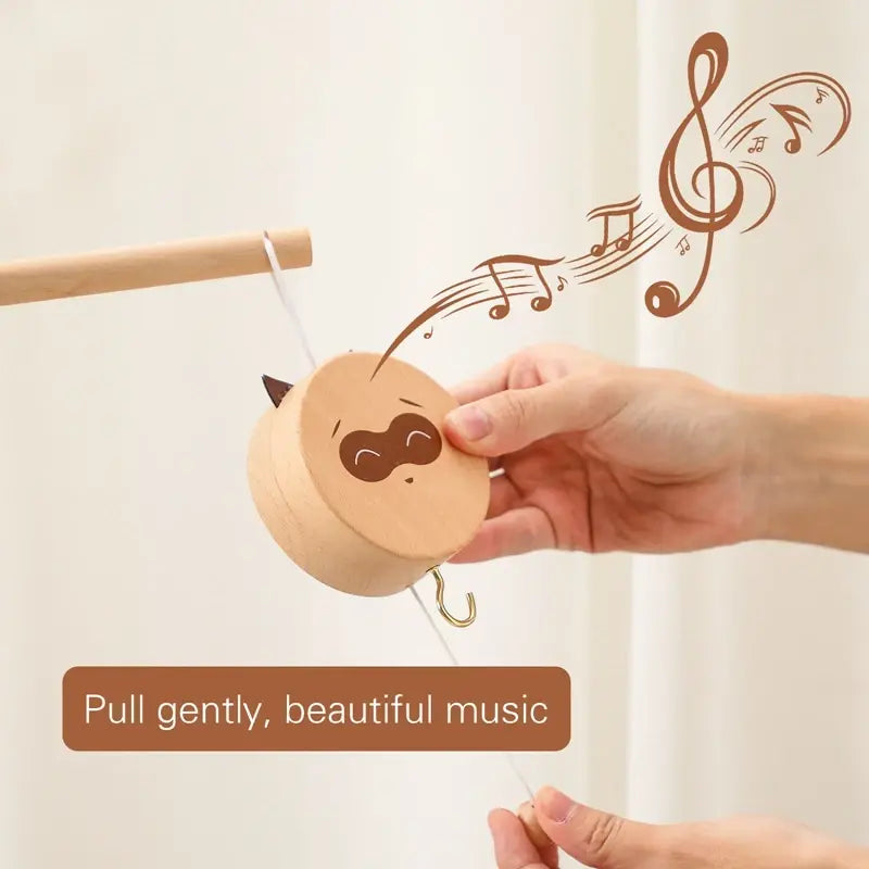 Wooden Baby Crib Mobile Rattle Hanger And Bell Holder