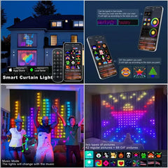 أضواء ستائرية ذكية LED RGB مع تطبيق بلوتوث