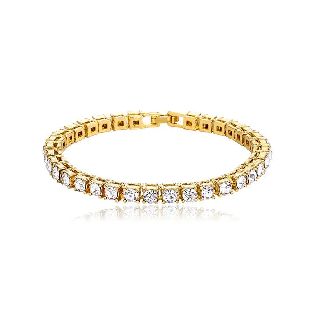 سلسلة سوار مرصعة بأحجار الراين الكريستالية اللامعة