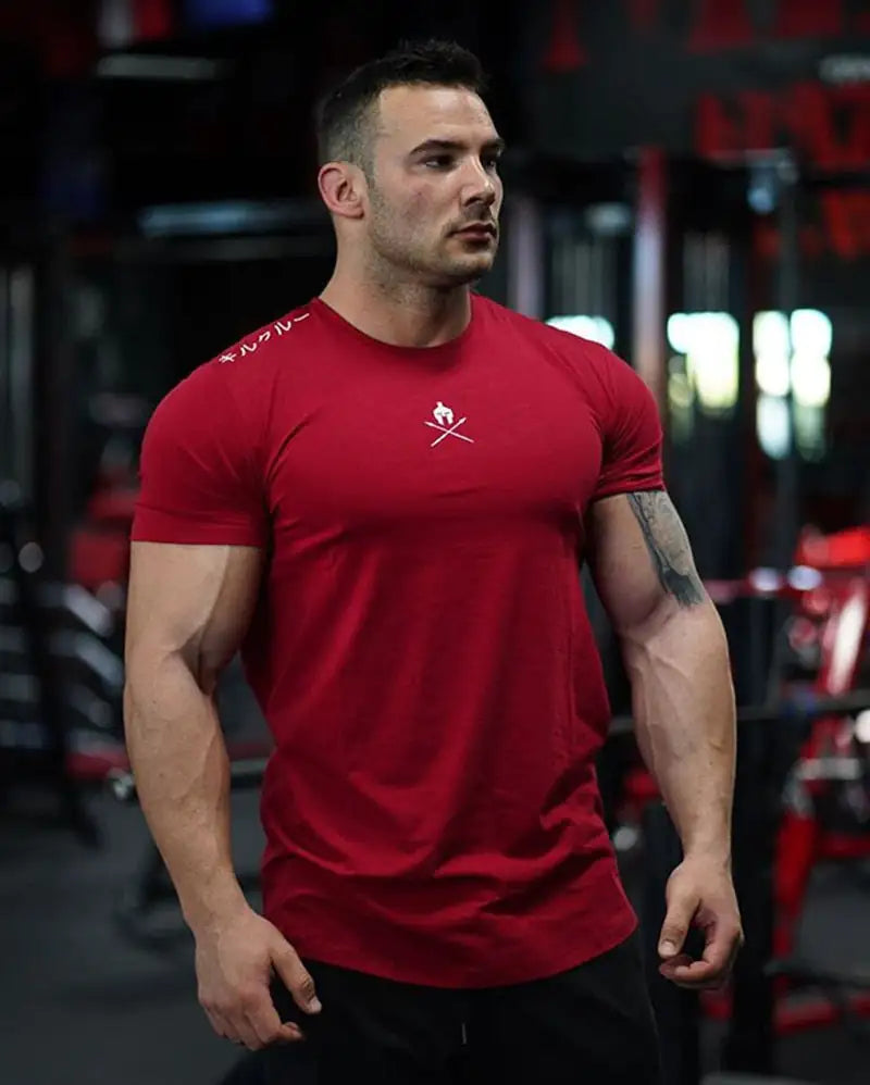 Men T Shirts Fashion Summer Bodybuilding Letter