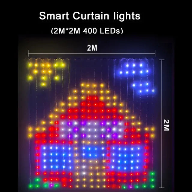 أضواء ستائرية ذكية LED RGB مع تطبيق بلوتوث