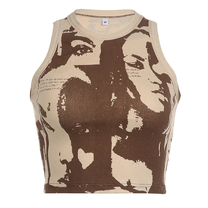 قميص تانك مفتوح الظهر بطبعة جرافيكية من Just Face It