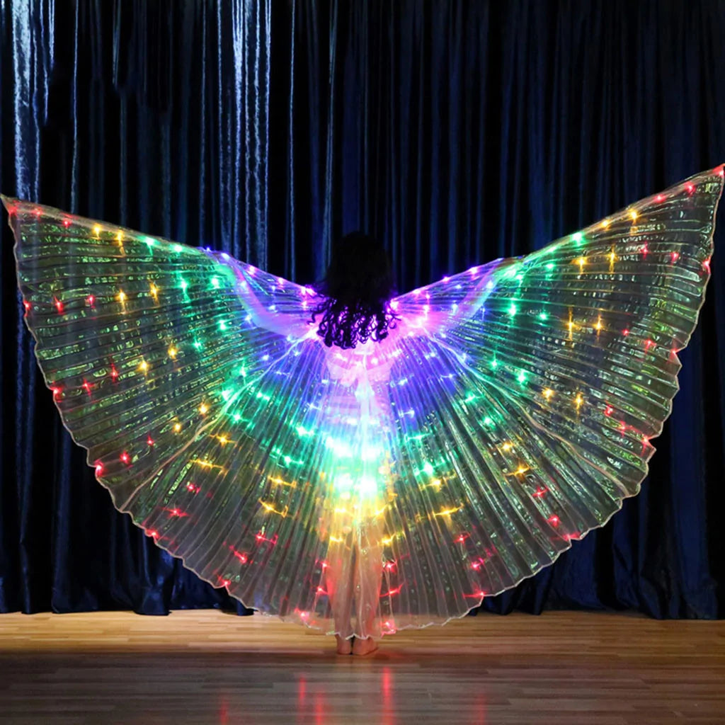 أجنحة الفراشات الملونة LED للأطفال مع عصا تلسكوبية