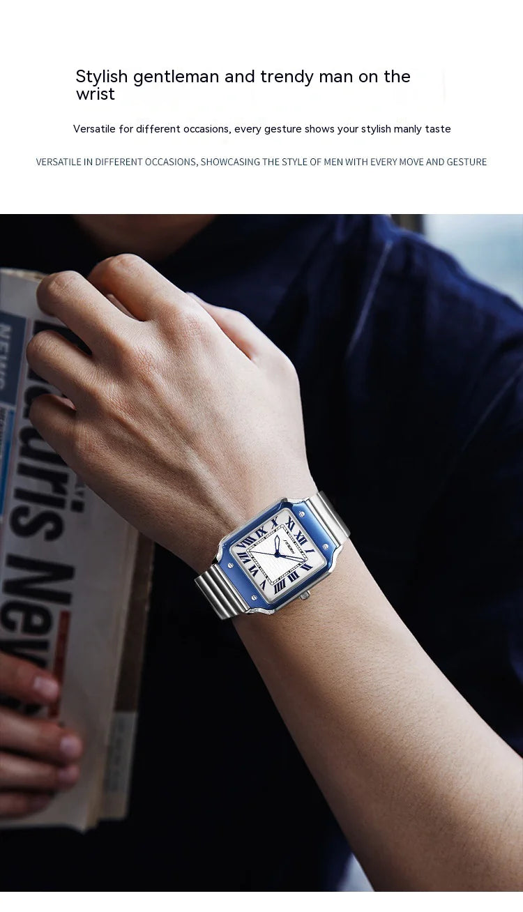 Roman Numeral Steel Watch