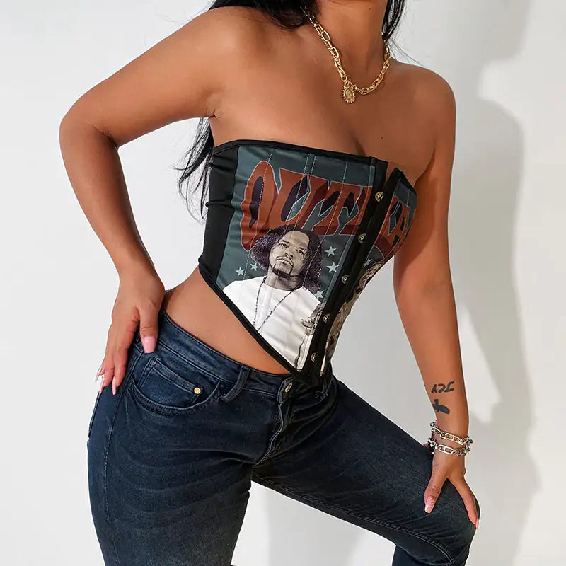 Outkast Cropped Corset Tube Top