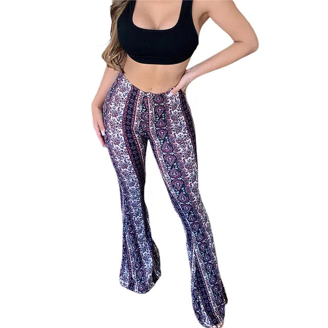 سراويل Frauen Boho المضيئة العرقية القبلية
