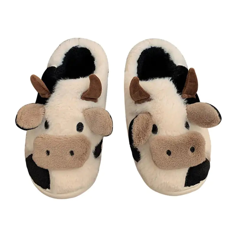 Cozy Cow Print Slippers