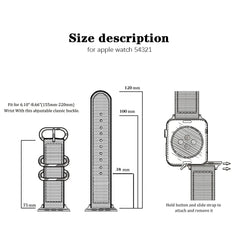 سوار من النايلون والجلد لساعة Apple Watch