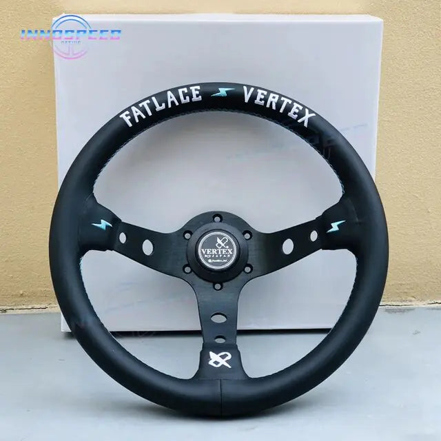 عجلة قيادة رياضية معدلة من الجلد من Universal Racing مقاس 13 بوصة من Vertex