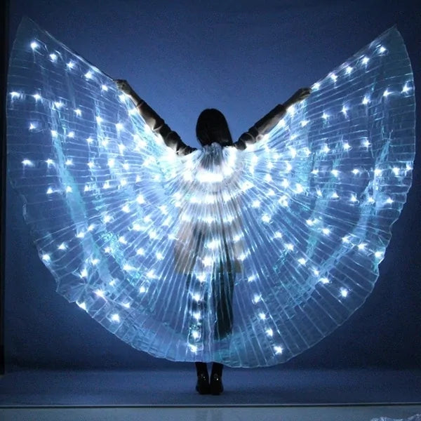 أجنحة الفراشات الملونة LED للأطفال مع عصا تلسكوبية
