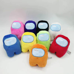 لعبة محشوة ناعمة من Among Us مع موسيقى: دمية صغيرة حمراء لطيفة محشوة لعيد الميلاد