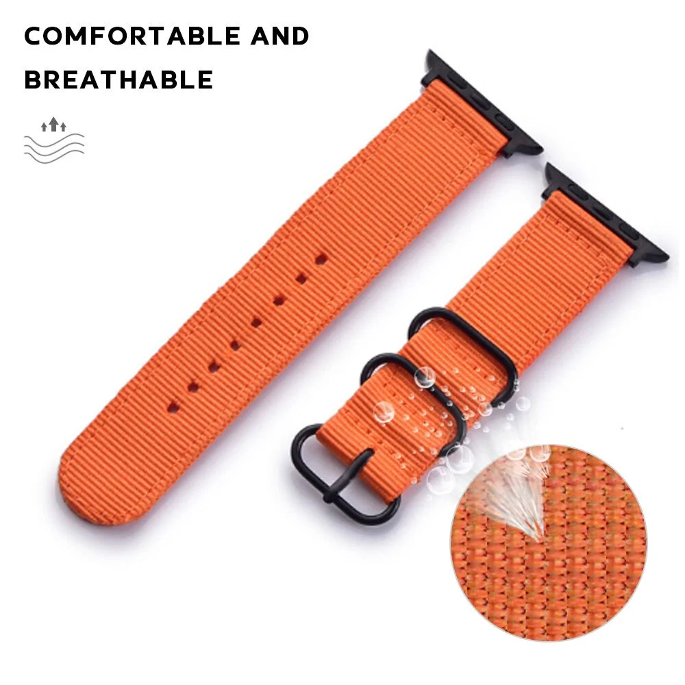 سوار من النايلون والجلد لساعة Apple Watch