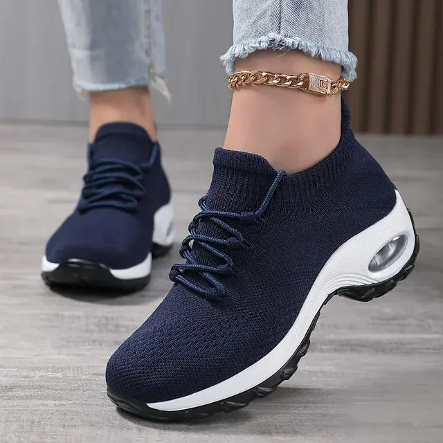 Women's Walking Shoes Lace-On Sock