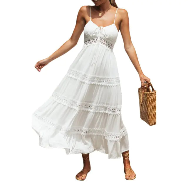 Elegant White Bohemia Summer Maxi Dress