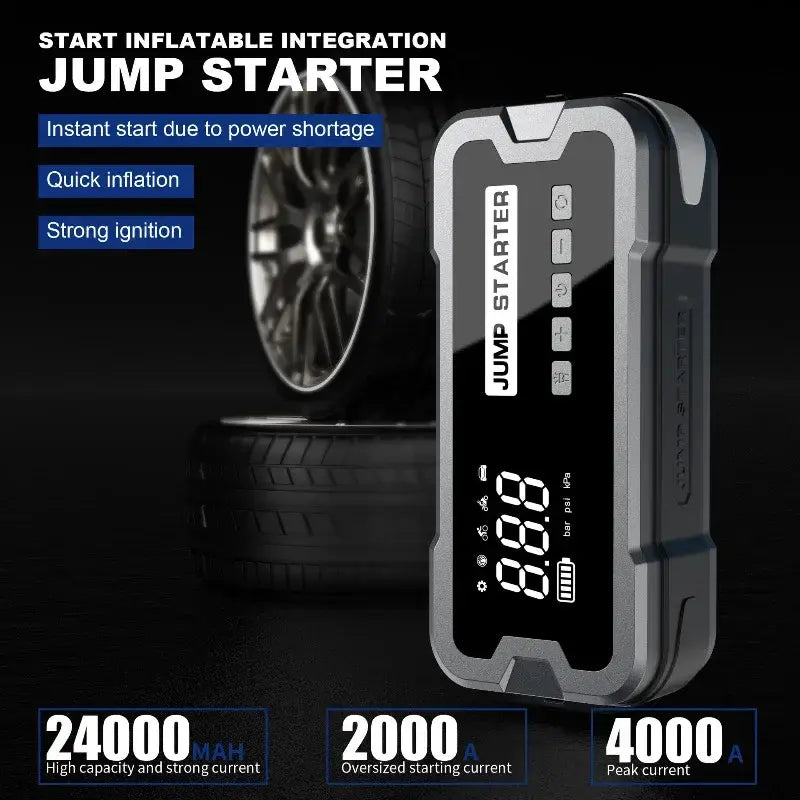 Portable 4 in 1 Car Jump Starter & Air Pump