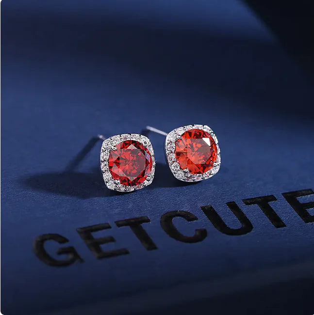 Zircon Crystal Earrings for Women – 925 Silver
