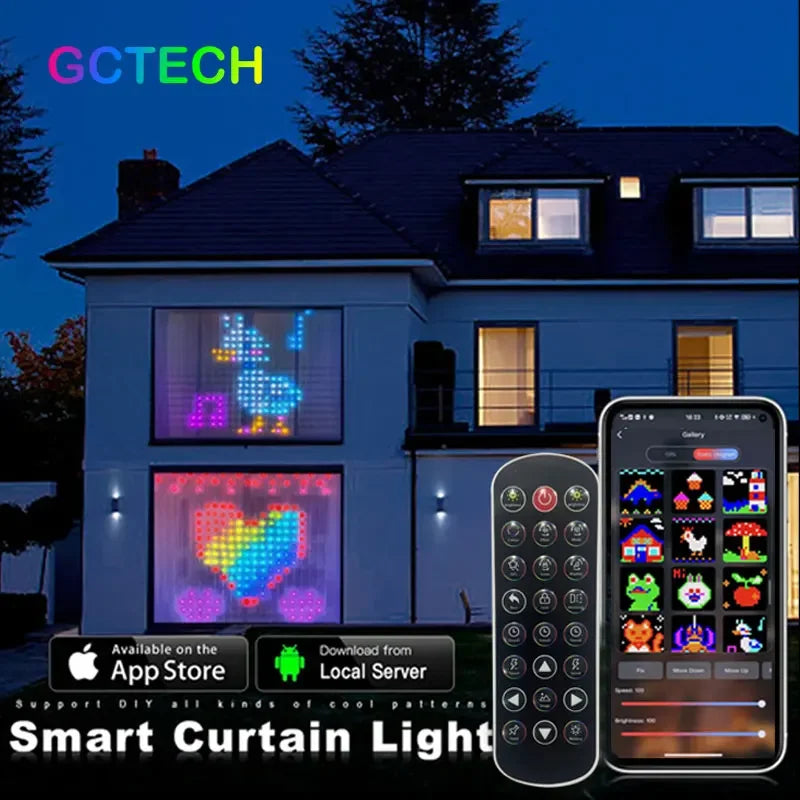 أضواء ستائرية ذكية LED RGB مع تطبيق بلوتوث