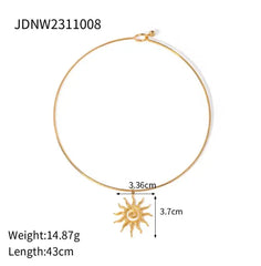 Sunflower Pendant Necklace Earrings