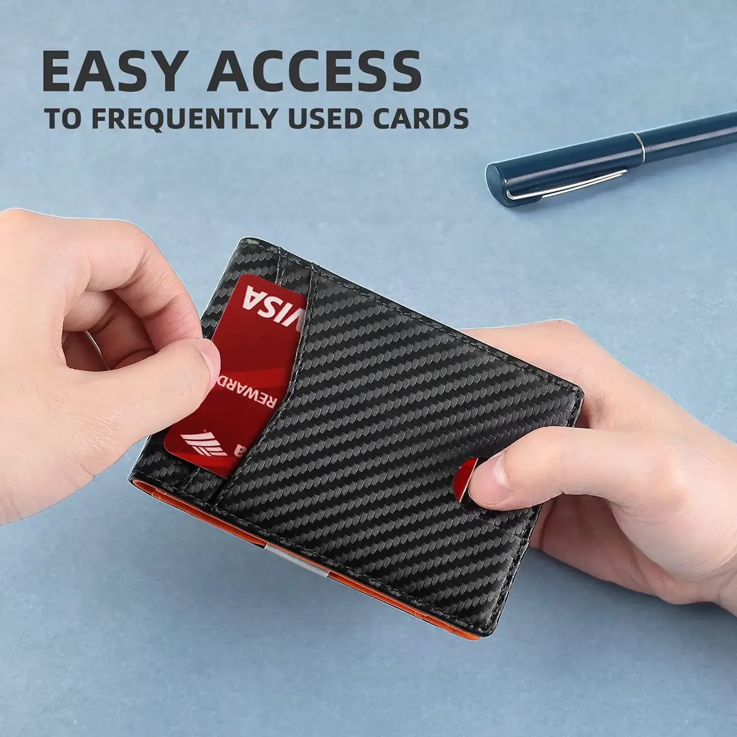 محفظة جلدية رفيعة بتقنية RFID