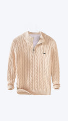 Cable-Knit Quarter Zip