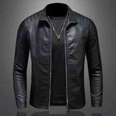 Men's Motorcycle Slim Streetwear PU Leather Jacket